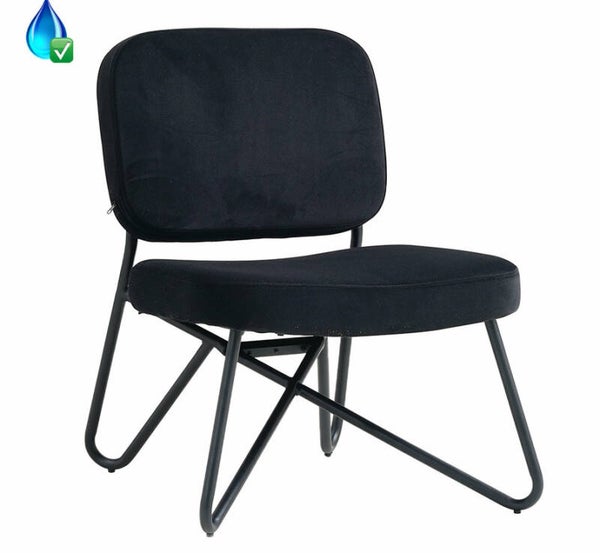 Fauteuil velvet Julia zwart