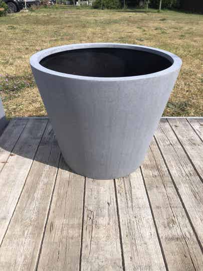 Ronde Plantenbak, Grijs Polystone 40cmx40cm