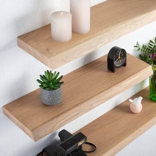 Wandplank eiken 4 cm dik - Boomrand - Blinde bevestiging