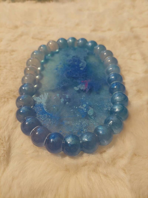 Plateau bubule bleu et transparent