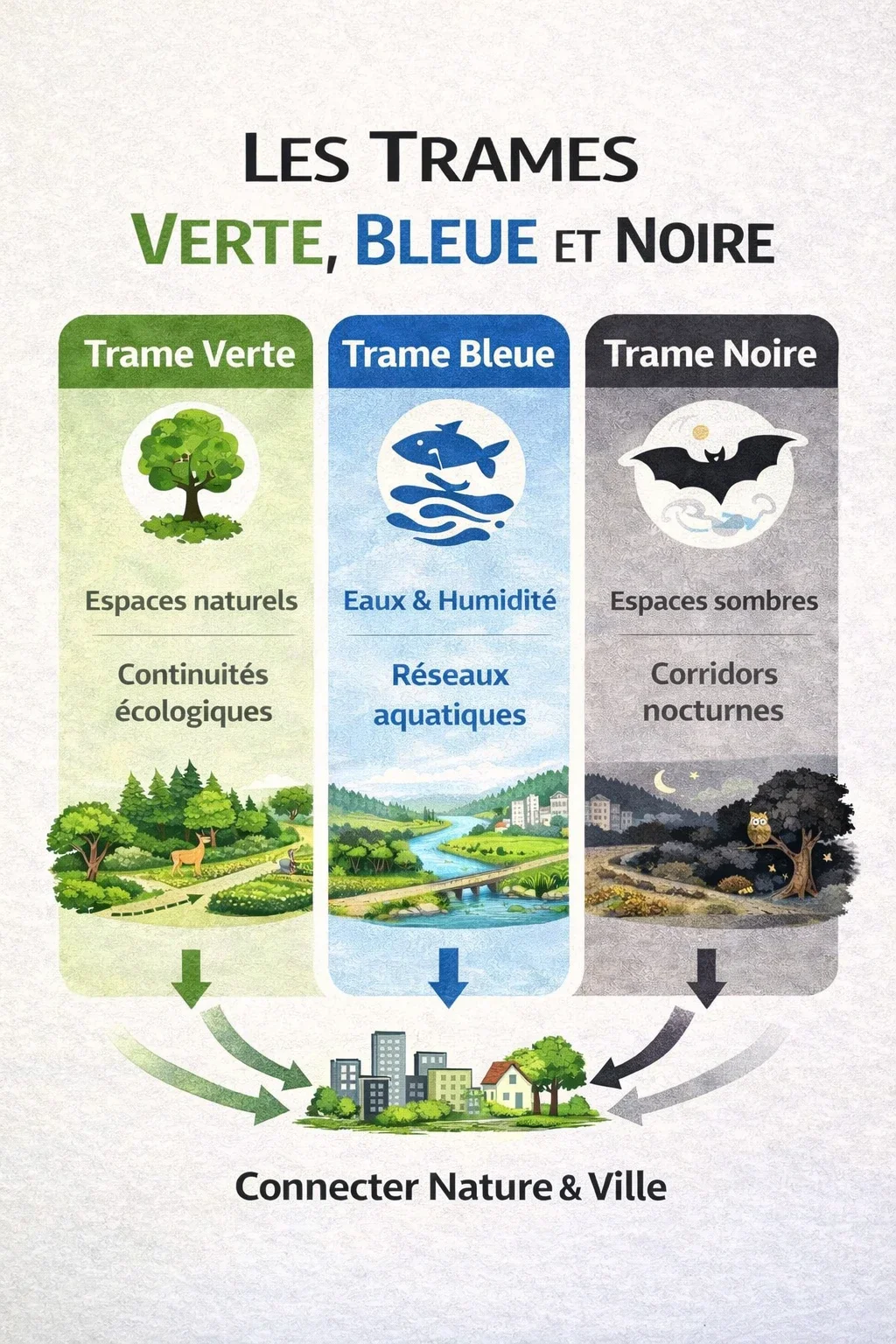 Infographie représentant les différentes trames naturelles