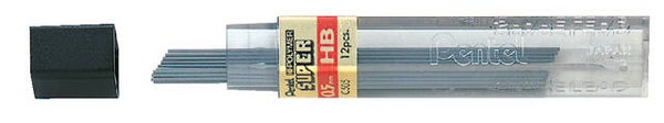 Potloodstift Pentel 0.5mm zwart per koker HB