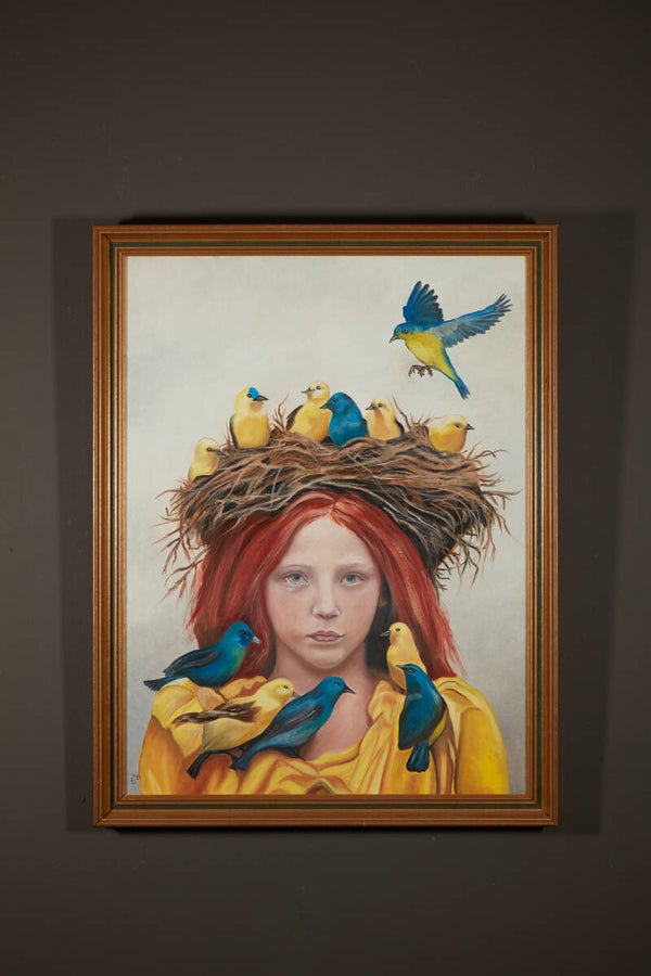 Meisje met vogels