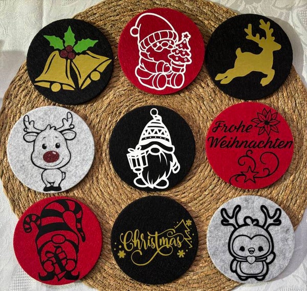 Weihnachts-Filzuntersetzer – Handgemacht & festlich
