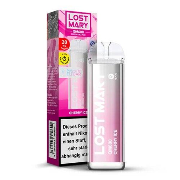 NEU* ELF Bar - Lost Mary - QM600 - Cherry Ice - 20mg/ml (Kindersicherung) // Steuerware