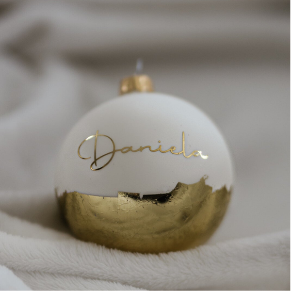 Special Edition - personalisierte Weihnachtskugel mit Goldblatt veredelt