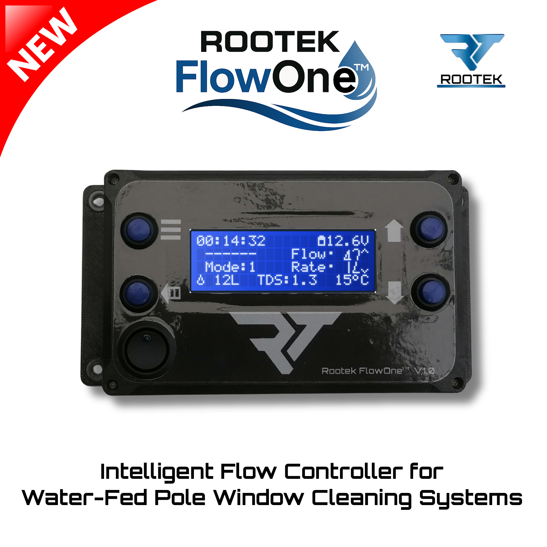 Rootek FlowOne™ — Intelligent Pump Controller for Water-Fed Systems