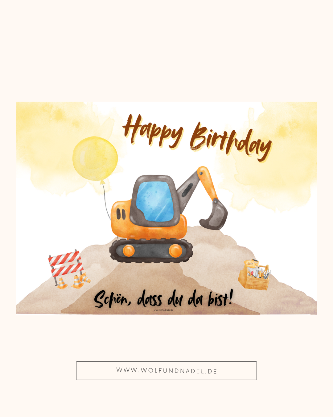 Baustelle Platzset Kindergeburtstag | DIN A3 Papier Tischset | Deko für Baustellenparty