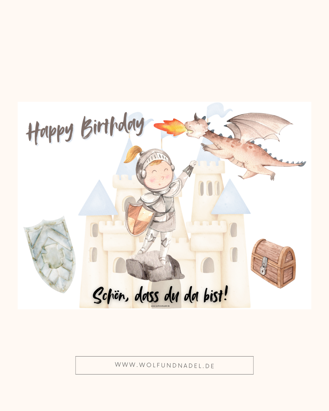 Ritter Platzset Kindergeburtstag | DIN A3 Papier Tischset | Deko für Ritterparty