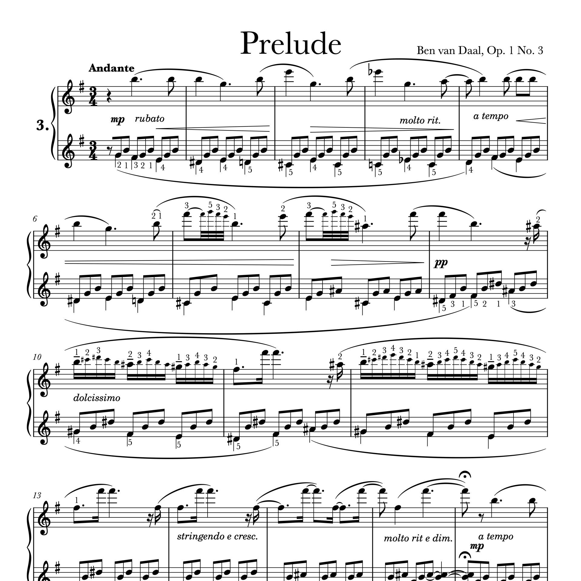 03 Prelude in G groot Op. 1 Nr. 3 | Bladmuziek