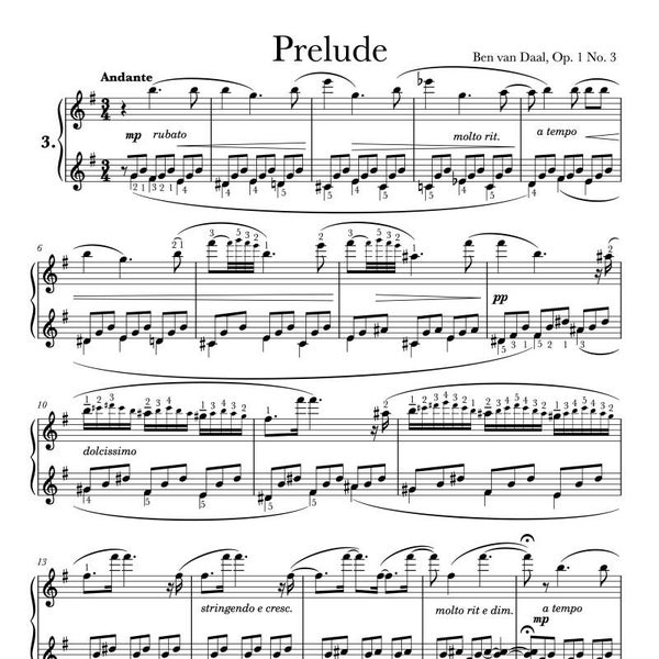 03 Prelude in G groot Op. 1 Nr. 3 | Bladmuziek