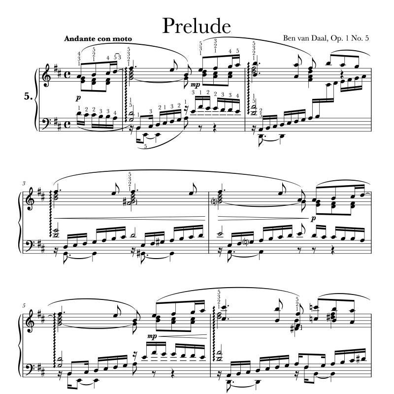 Prelude in D Major Op. 1 No. 5 | Sheet Music