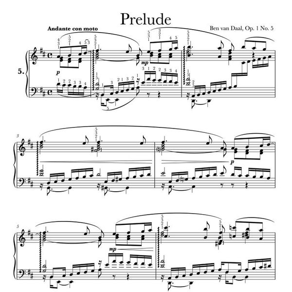 05Prelude in D groot Op. 1 Nr. 5 | Bladmuziek