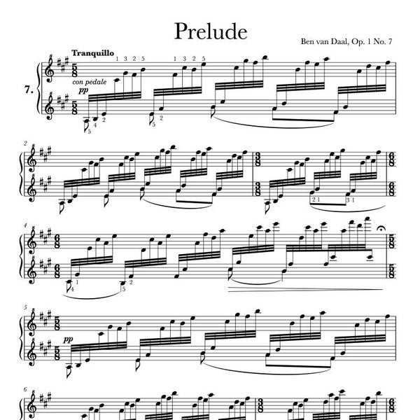 07Prelude in A groot Op. 1 Nr. 7 | Bladmuziek