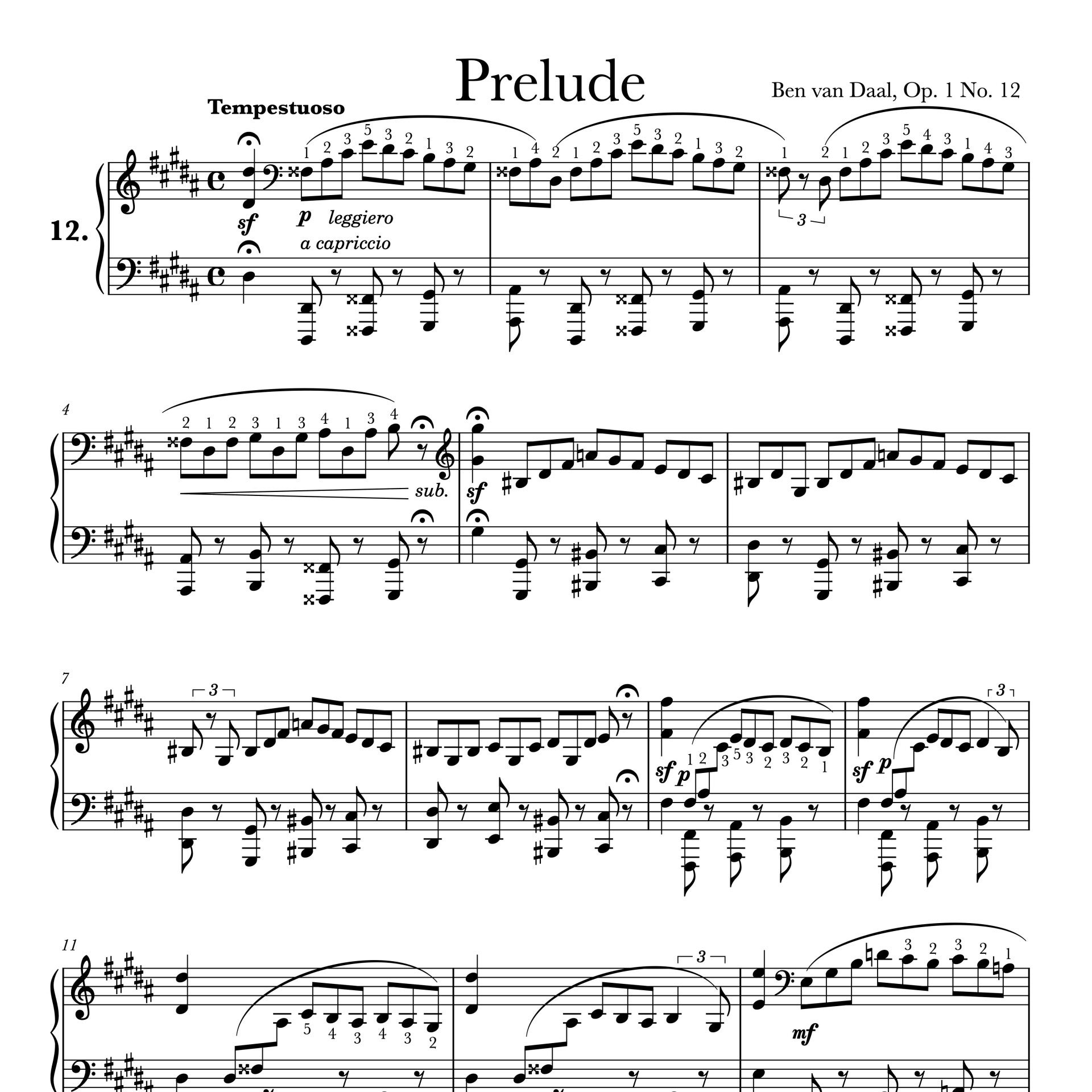 12Prelude in gis klein Op. 1 Nr. 12 | Bladmuziek