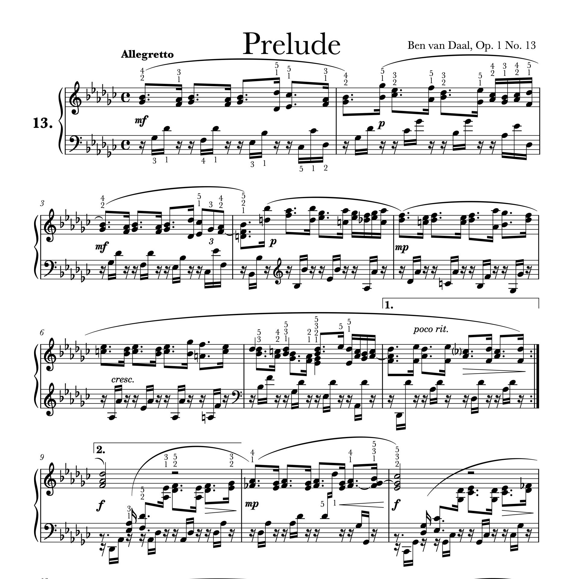 13Prelude in Ges groot Op. 1 Nr. 13 | Bladmuziek