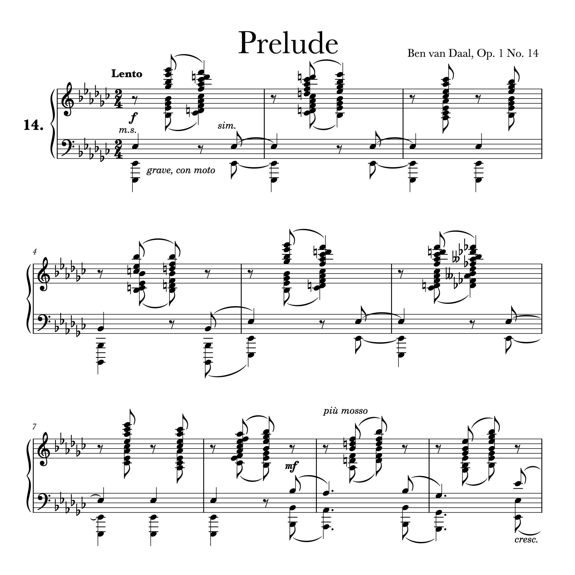 14Prelude in es klein Op. 1 Nr. 14 | Bladmuziek