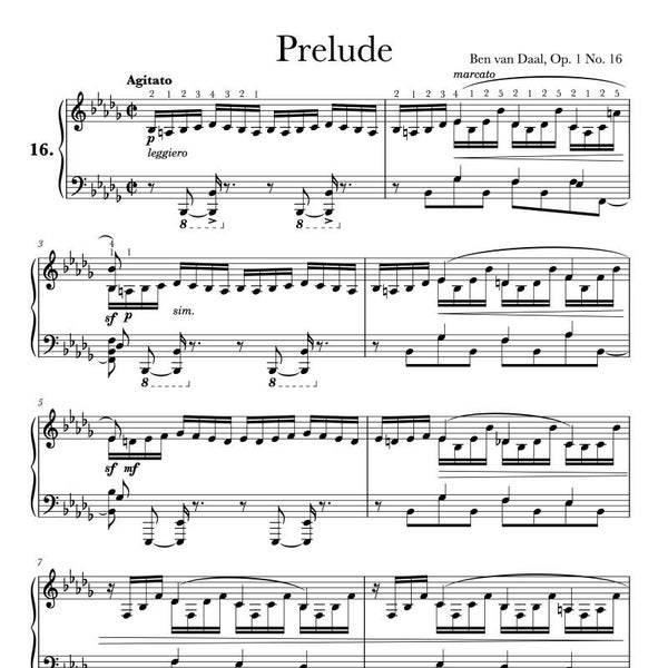 16Prelude in bes klein Op. 1 Nr. 16 | Bladmuziek