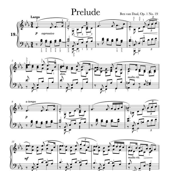 19Prelude in Es groot Op. 1 Nr. 19 | Bladmuziek