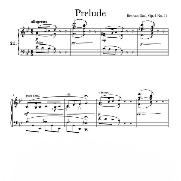 21Prelude in Bes groot Op. 1 Nr. 21 | Bladmuziek