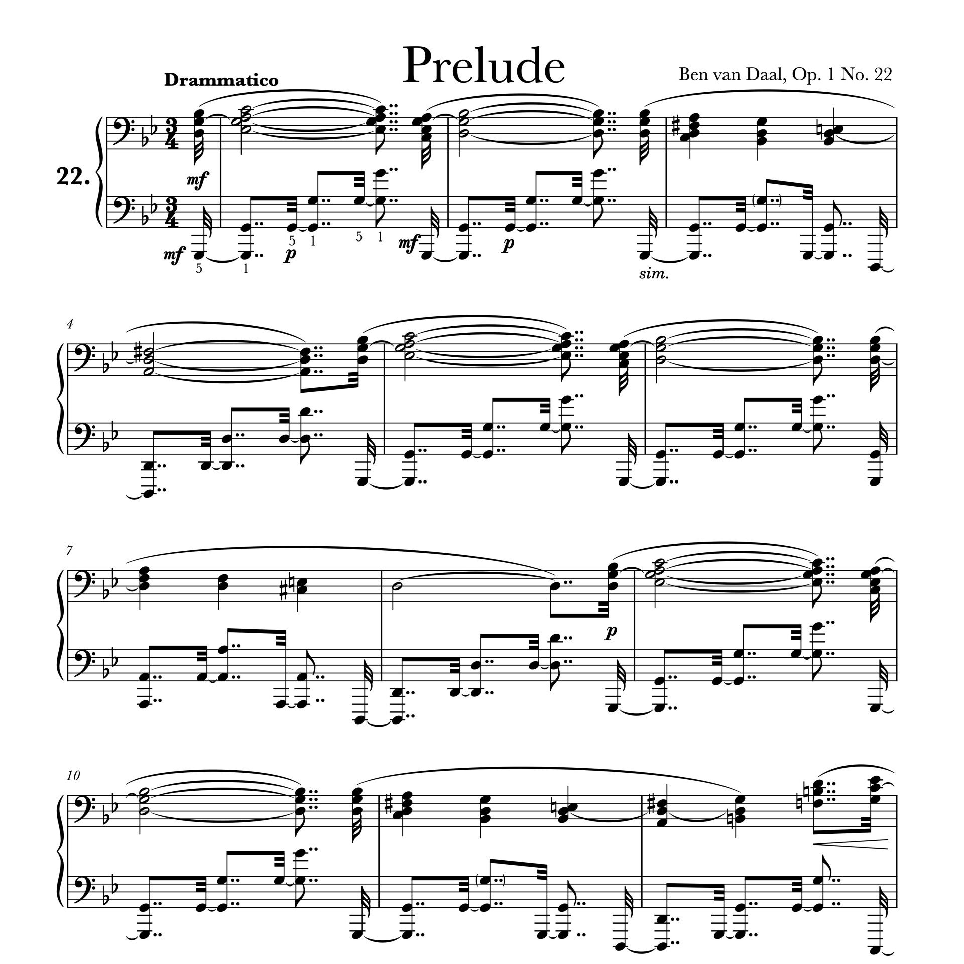 22Prelude in g klein Op. 1 Nr. 22 | Bladmuziek