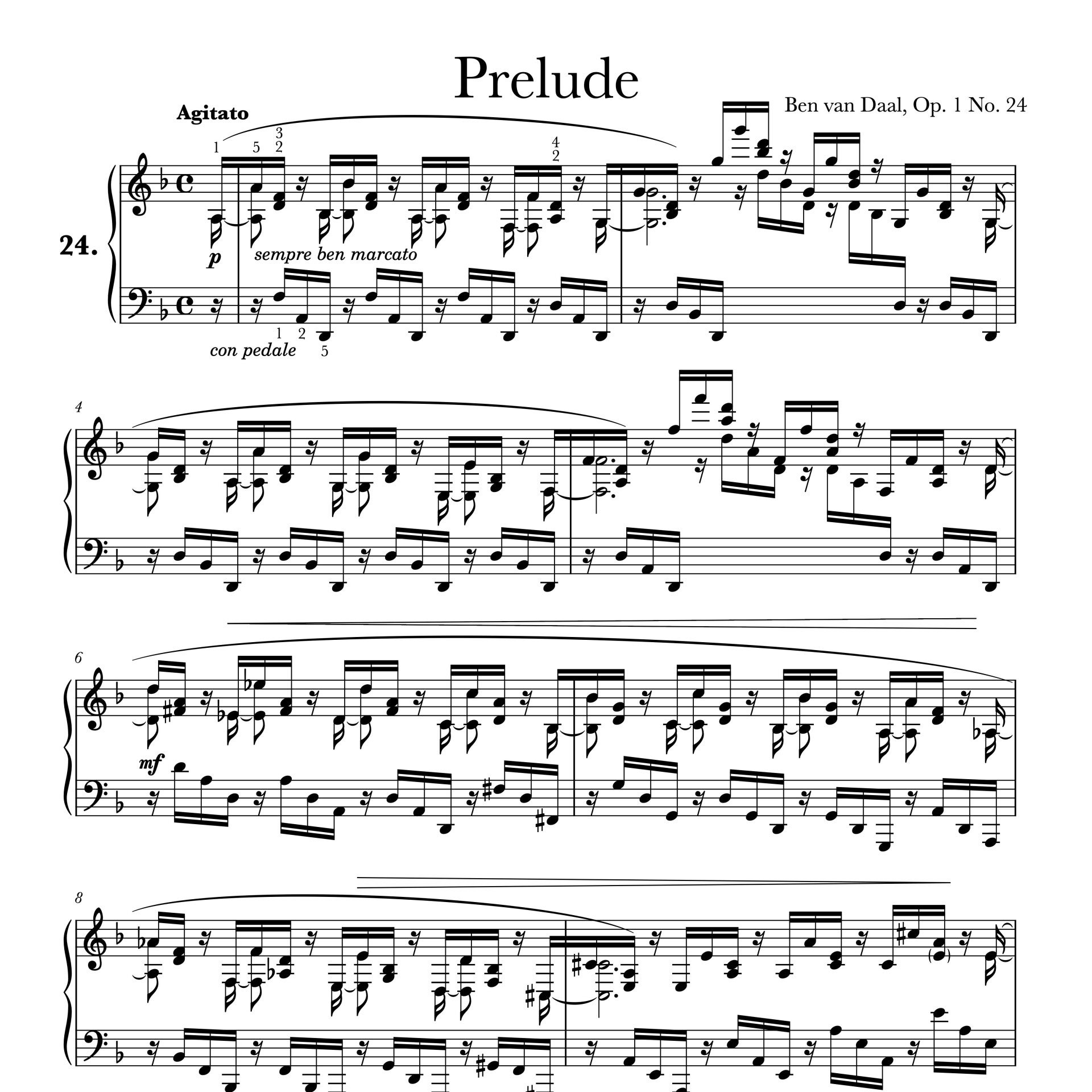 24Prelude in d klein Op. 1 Nr. 24 | Bladmuziek