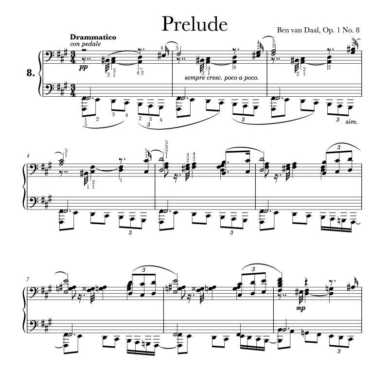 Prelude in F-Sharp Minor Op. 1 No. 8 | Sheet Music