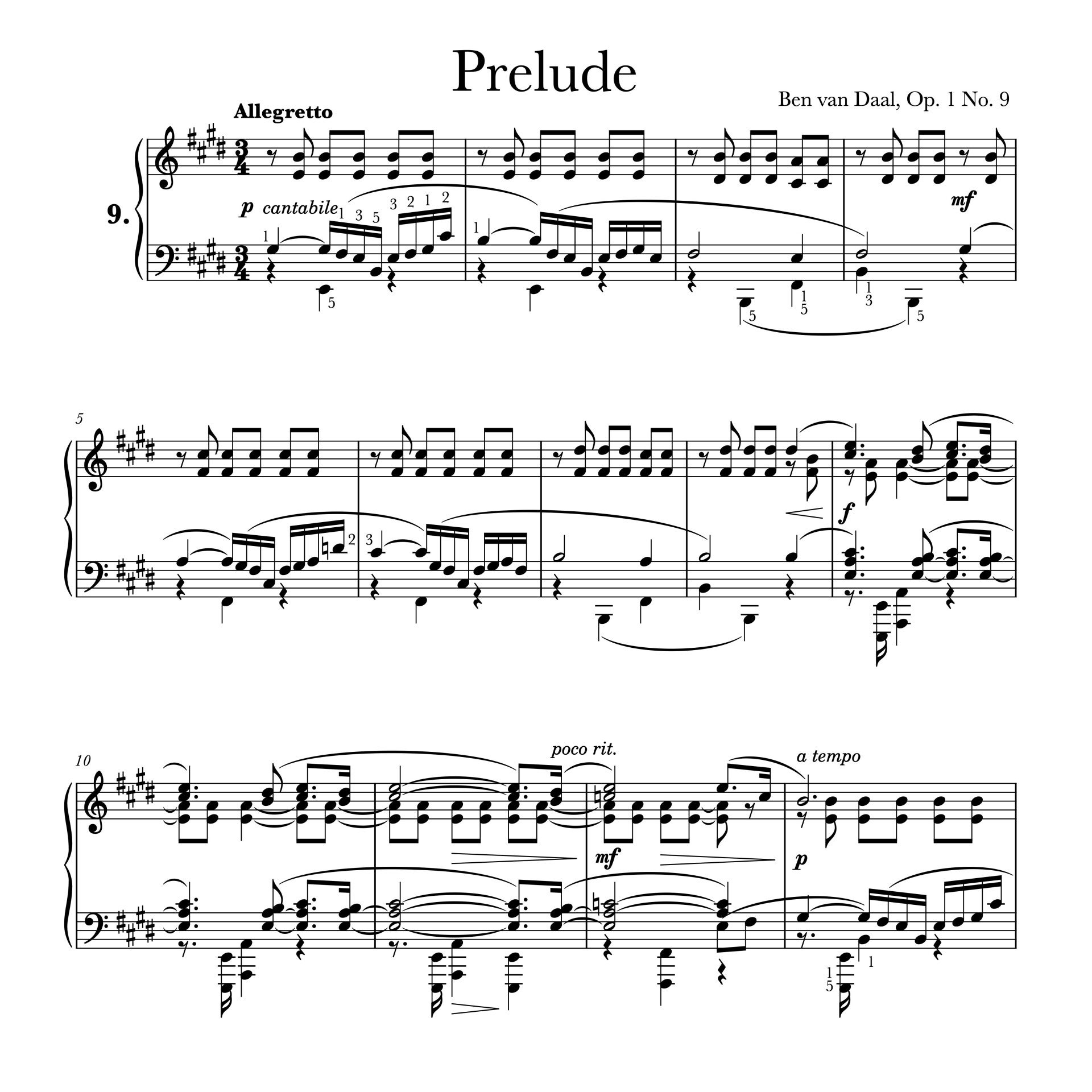 09Prelude in E groot Op. 1 Nr. 9 | Bladmuziek