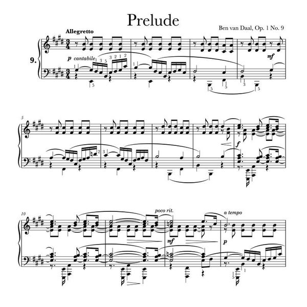 09Prelude in E groot Op. 1 Nr. 9 | Bladmuziek