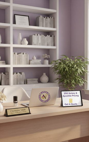 Elite Notary Signing pricing overview with organized notary and apostille service materials in Metro Atlanta.