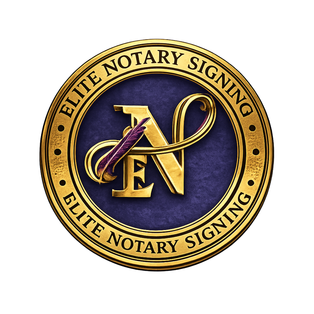 Elite Notary Signing notary seal for general notary services in Duluth, Georgia and Metro Atlanta