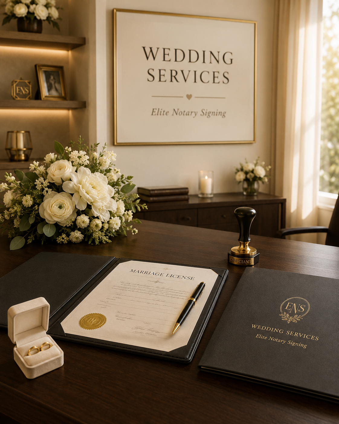 Elite Notary Signing wedding officiant services for marriage license signing in Duluth Georgia and Metro Atlanta