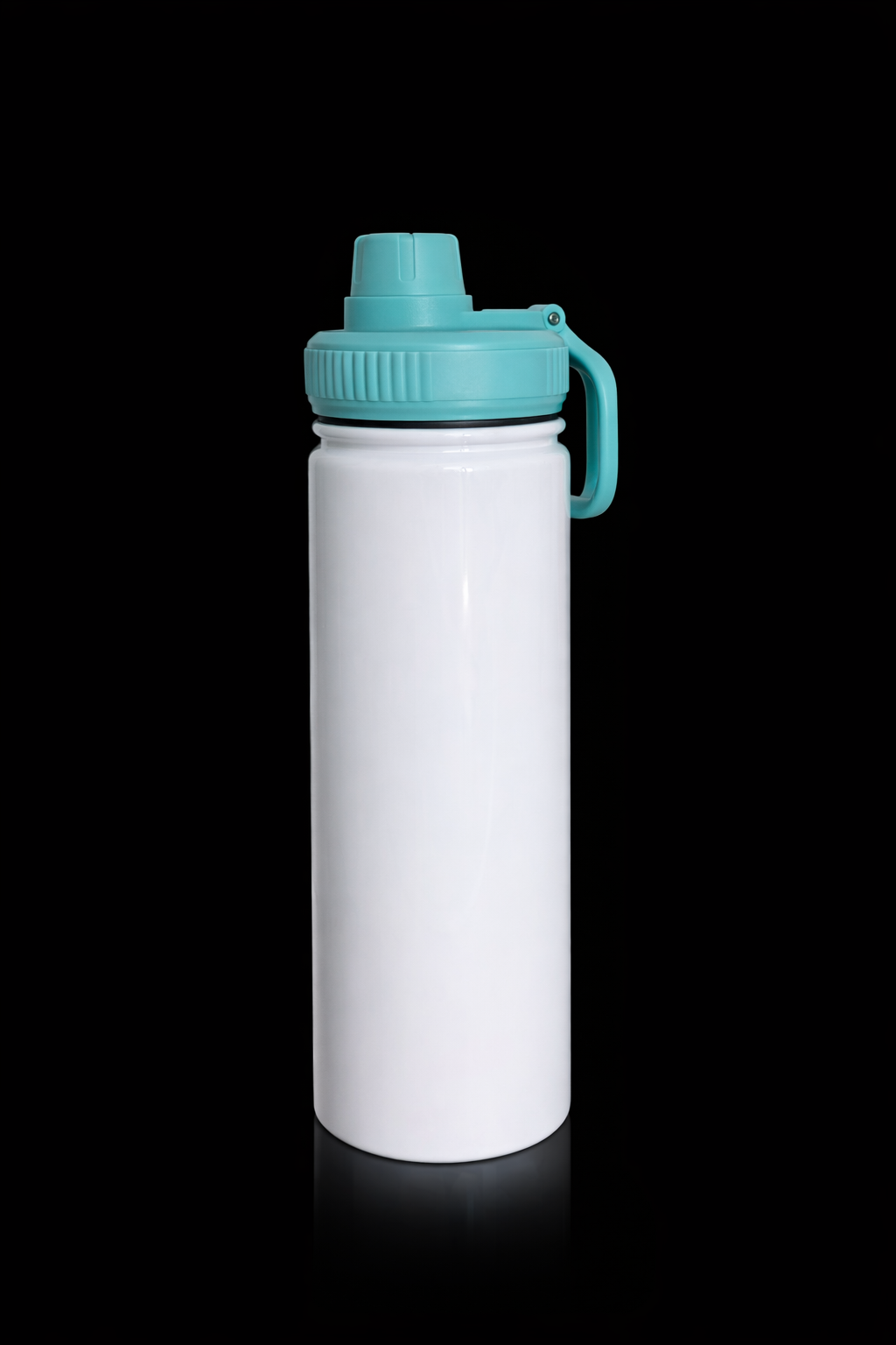 Personalisierte Trinkflasche mit türkisem Deckel – auslaufsicher & individuell gestaltbar