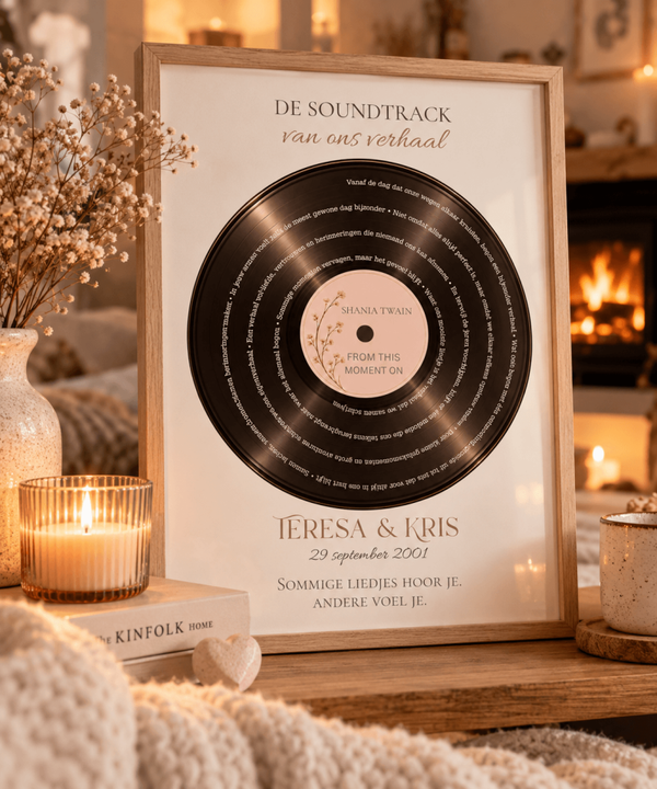 Gepersonaliseerde vinylposter – De soundtrack van ons verhaal