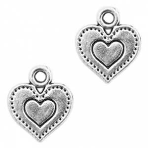 Basic quality metaal bedel Hart Antiek Zilver 57111