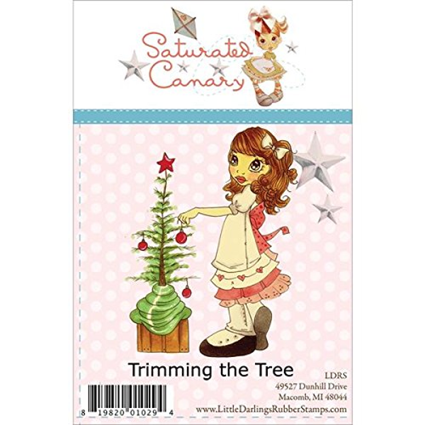 Saturated Canary Little Darlings Unmounted Rubber Stamps, Trimming the Tree
