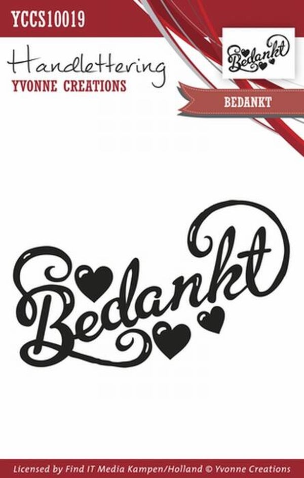 Yvonne Creations - Clearstamp - Handlettering - Bedankt - YCCS10019