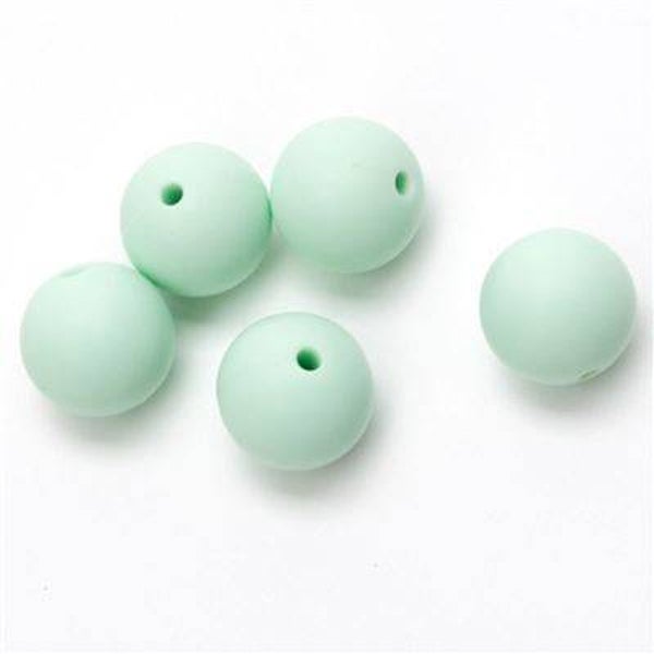 Durable Siliconen Kralen 15MM 5 Stuks Mintgroen