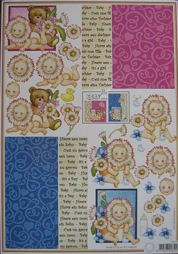 A4 Knipvel Marianne Design Baby 3D510