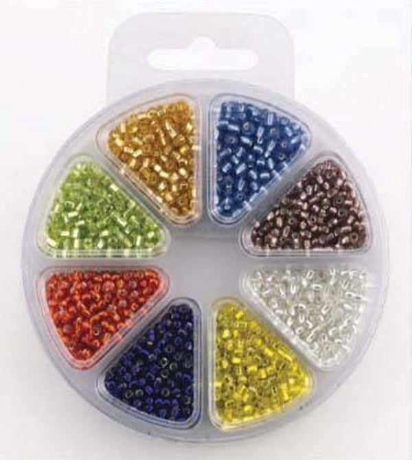 Glass bead kit 8 colors silverlined