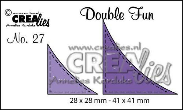 Snijmal Crealies Double Fun CLDF 27, Hoekjes met stiksteeklijn
