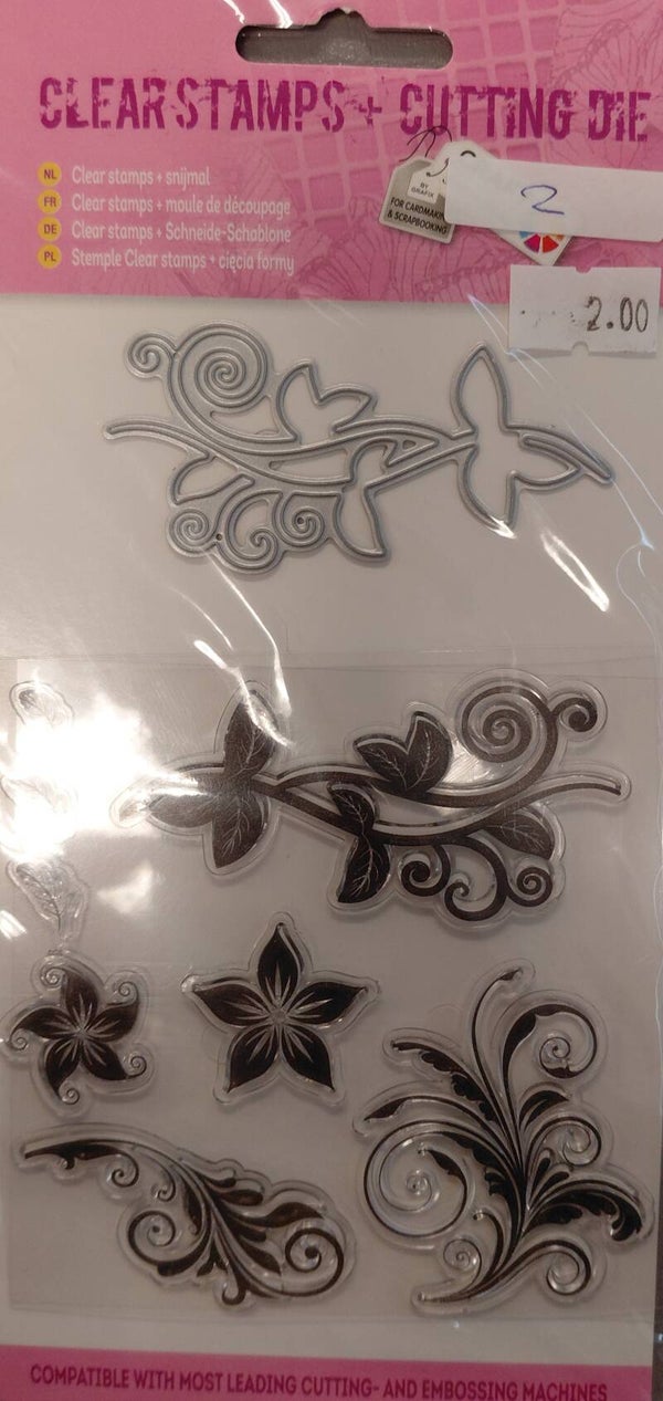 2e kans Stempel en Snijmal 2 - Swirl met blad