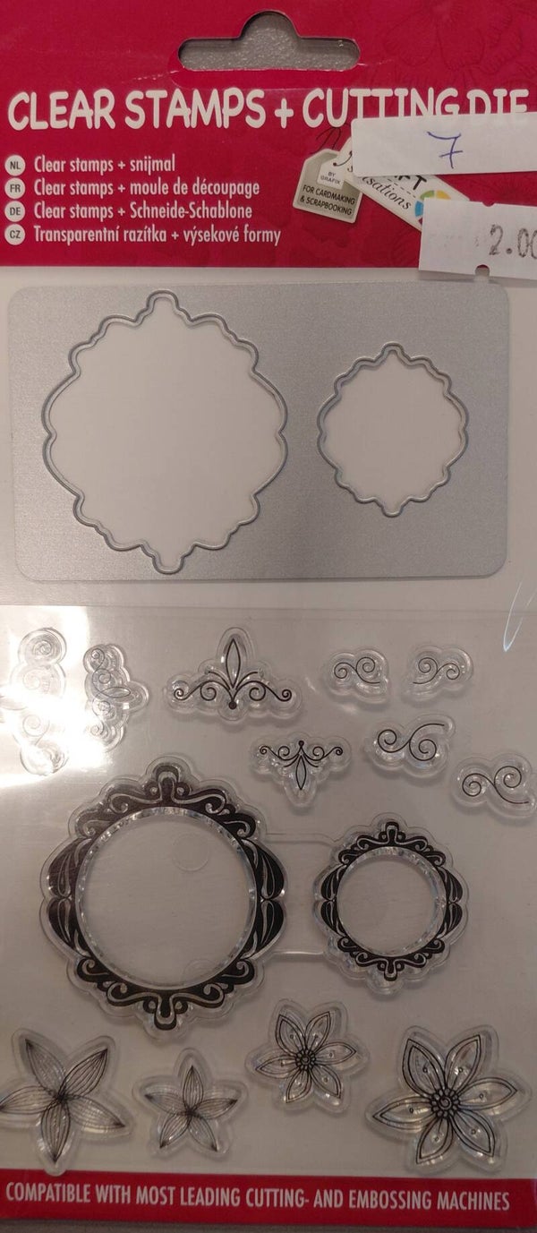 2e kans Stempel en Snijmal 7 -  Lijstjes, bloemen en kleine Swirls