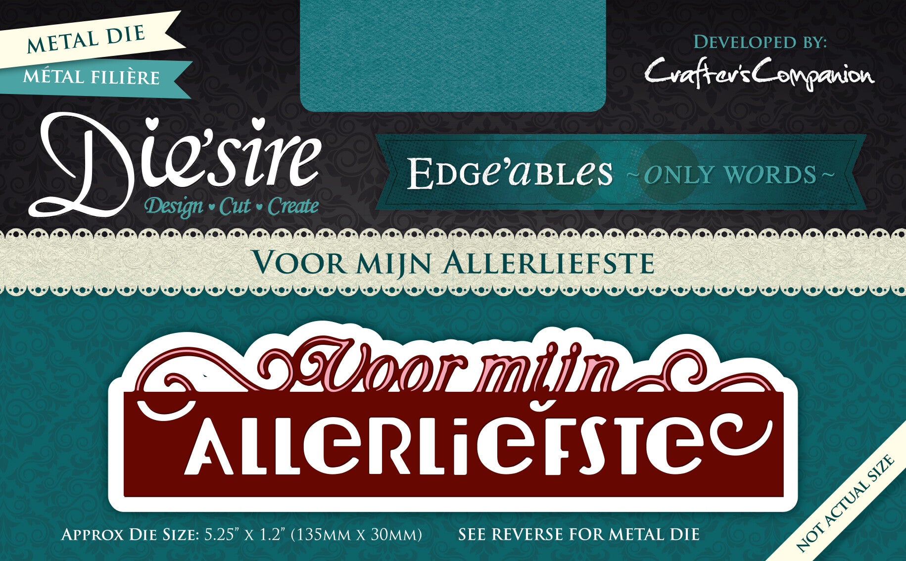 Snijmal Crafters Companion Edge'ables Only Words Voor mijn Allerliefste