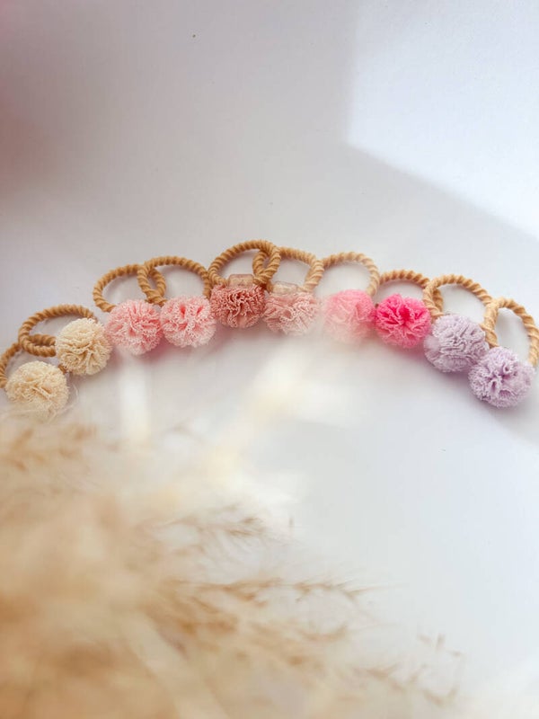 Mini elastiekjes pompom, 2 stuks