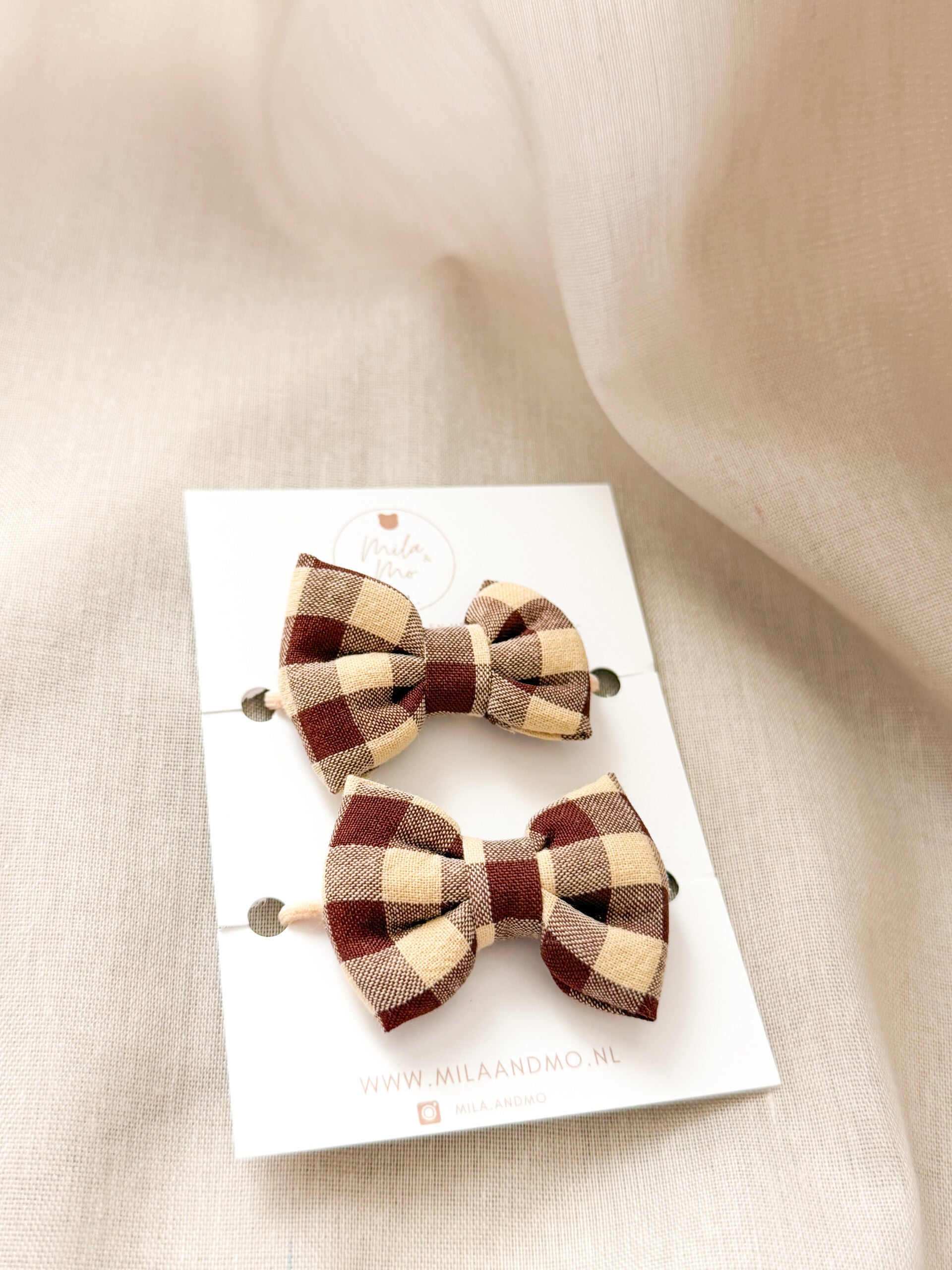 Soft Check Bowes | haareladtiekjes set