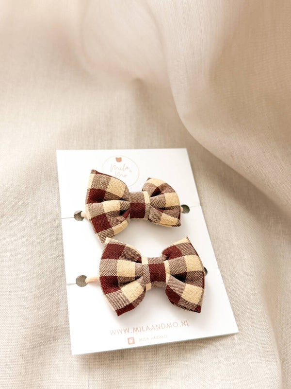 Soft Check Bowes | haareladtiekjes set