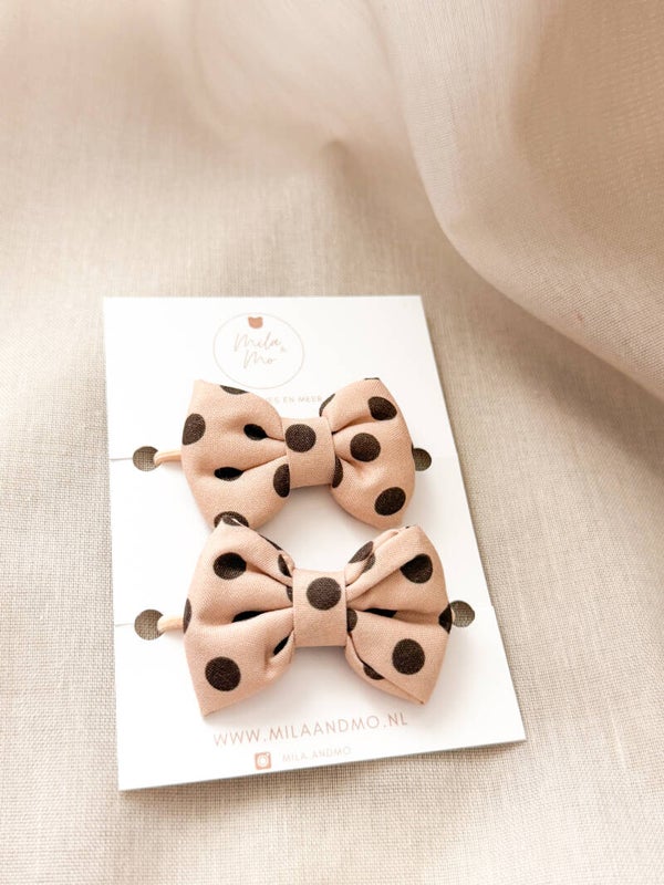 Soft Dots Bowes Crème | elastiekjes set