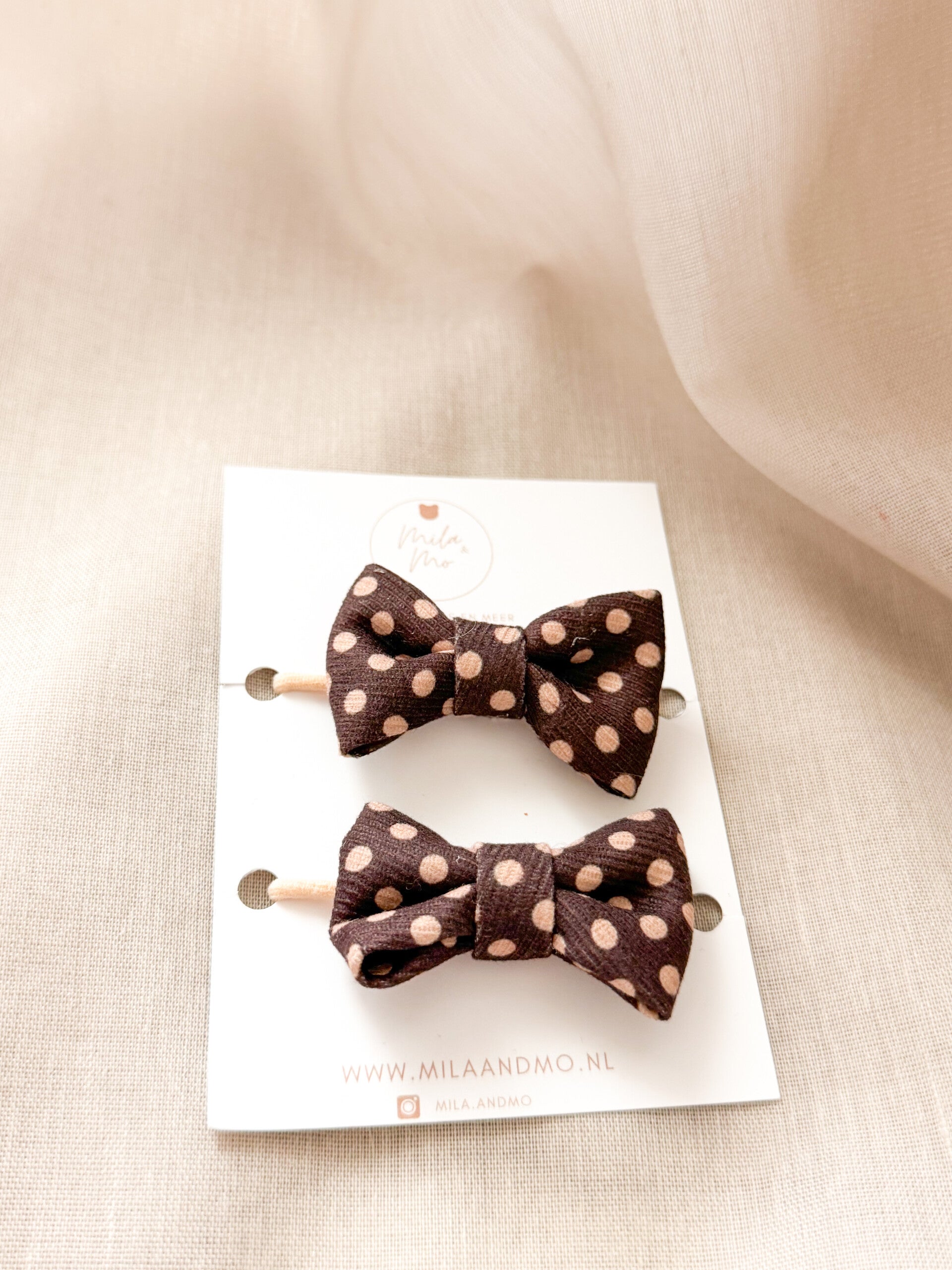 Soft Dots Bowes Brown | elastiekjes set