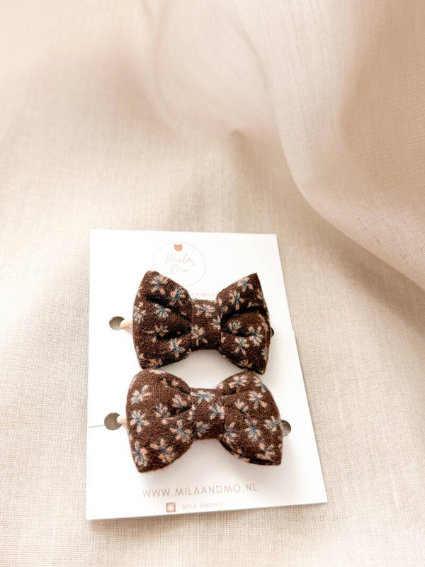 Soft bowes brown | elastiekjes set